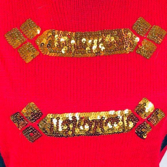 It’s Our Time Soldier Knit Sweater Dress Red White Size Large - Picture 5 of 9